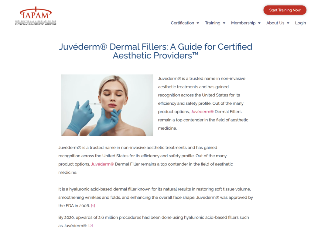 Juvéderm®-Dermal-Fillers-A-Guide-for-Certified-Aesthetic-Providers™-IAPAM 1