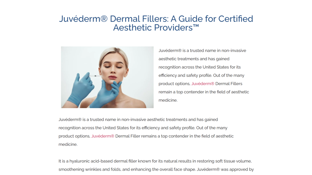 Juvéderm®-Dermal-Fillers-A-Guide-for-Certified-Aesthetic-Providers™-IAPAM 1